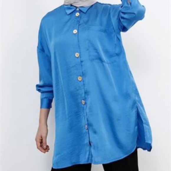 Refka Blue - Point Collar - Blouses(Tunic) Size 12 - Picture 1 of 3